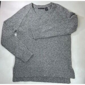 Preswick & Moore Gray V-Neck Knit Sweater‎ Wool Blend Cozy Casual Medium Preppy